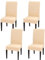 Gluhbirnen Stuhlhussen 4er Set, Stretch Abnehmbare Waschbar Stuhlbezug, Hussen für Stühle, Stuhlbezug Sitzfläche, Geeignet für Hotels, Bankette, Restaurants, Familien, Beige
