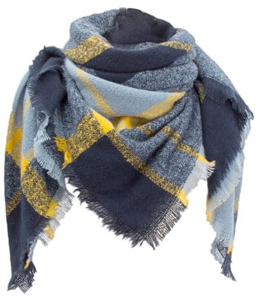 Herren Schal Schwarz Rot Karierter Dreiecksschal für Damen Brillen Tücher Gardinenstange Kurz Für Schals Schwarz Damen Schal Gemustert Auto Tücher Set Kreuzstich Vorlagen Herren Schal Blau (Blue, A)