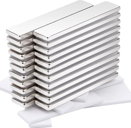 Keukenket 22 Stück 50x10x3MM Neodym Magnete Extra Stark, Magnete Stark mit Selbstklebender Rückseite, Starke Magnete Rechteckig für Whiteboard, Küchen, Büros