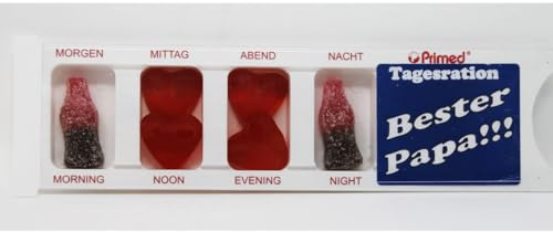Tablettenbox Für den Besten Papa gefüllt mit Fruchtgummi Spaßartikel 25g