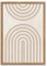 ARTFAVES® Poster - Abstrakte Bogenform Beige | Wanddeko Wandbild Kunst Illustration | mit Rahmen Eiche | 21 x 30 cm