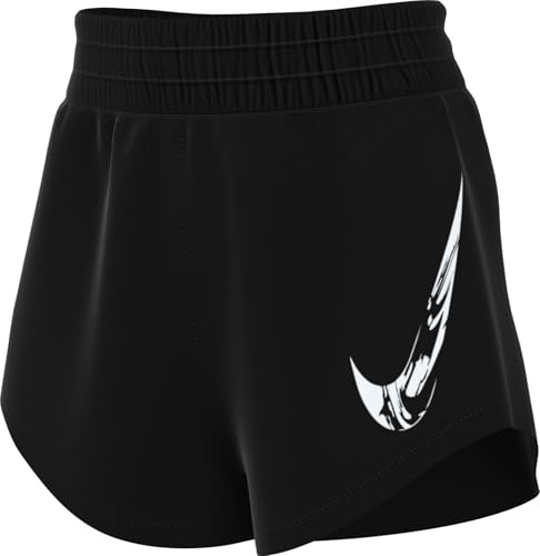 NIKE One Swoosh Laufshorts Mit Dri-Fit-Technologie, Integriertem Slip Und Mittelhohem Bund Für Damen, Black/White, FV6364-010, 2XL