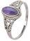 mantraroma Damen Ring Silber mit Stein Amethyst Edelstein lila dezent verspielt