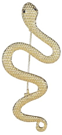 LUOFENG Elegante goldene Schlangen-Brosche, praktische Legierung, Strass, niedliche Tier-Brosche, Anstecknadel für Mode-Enthusiasten und Schmuckliebhaber