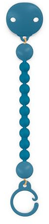 Suavinex, Attache Tétine en Silicone, Attache Sucette avec Une Seule Pièce en Silicone, pour Bébés +0 Mois, Colour Essence, Deep Ocean