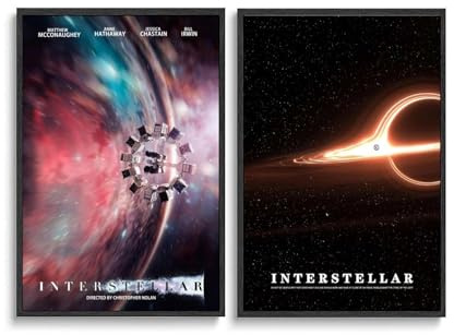 Interstellares, ästhetisches Filmposter auf Leinwand, 30 x 45 cm, Stil 11, 2 Stück