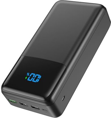 Icmilk PowerBank 60000 mAh de Gran Capacidad, 22,5 W, Carga rápida, USB-C 4 Salidas, batería Externa, Pantalla LED, batería Externa para iPhone con tabletas Android, etc