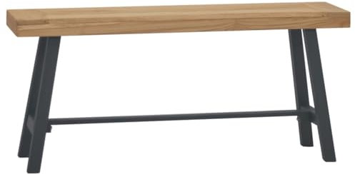 LLEZKBR Bancos de cocina y comedor, 110 cm, madera maciza de teca
