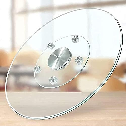 Plateau Tournant Pivotant Table À Manger Plateau Tournant En Verre Lazy Susan 60-100 Cm, Plateau De Service Rond Transparent, Plateau De Table À Manger, Roulement En Alliage D'aluminium, Épaisseur 8 M