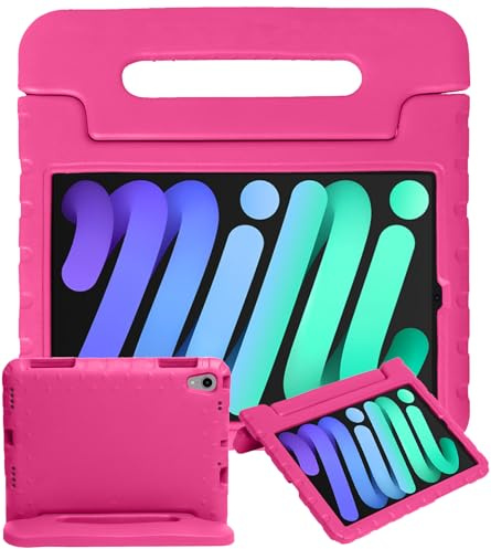 BTH - Kinderhülle für Apple iPad mini 7 (2024) - Stoßfest mit Leichtgewicht Griff Rosa