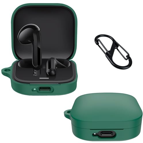 Lemxiee Funda para Xiaomi Redmi Buds 6 Active Cover de Silicona Flexible-Verde