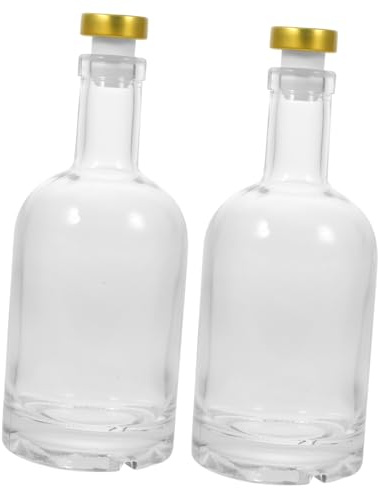 TOYANDONA 2pcs 200ml Glass Vodka Liquor Bottles with Thickened Base, Finely Sealed and Easy to Clean, Suitable for Bar and Home Use
