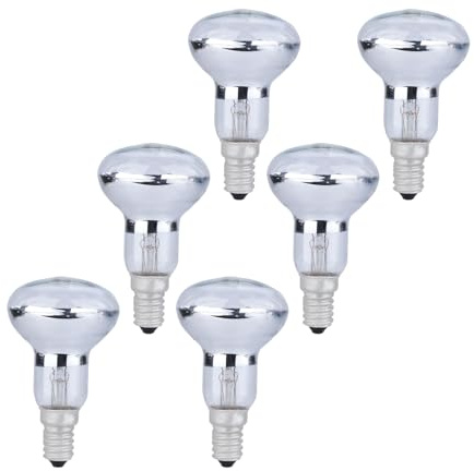 B4U R50 Spotlight Bulbs, E14 Dimmable Refector Bulbs, Warm White 2700K, 360Lm, SES Small Edison Screw Reflector Lamp, 230V, 6 Pack