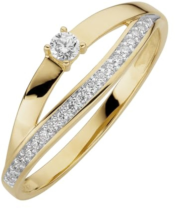 Orolino Damen Ring 333/- Gold Glänzend Zirkonia gelb 067370146