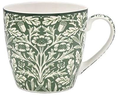 Fine China Breakfast Mug (William Morris' Acorn (Negative))