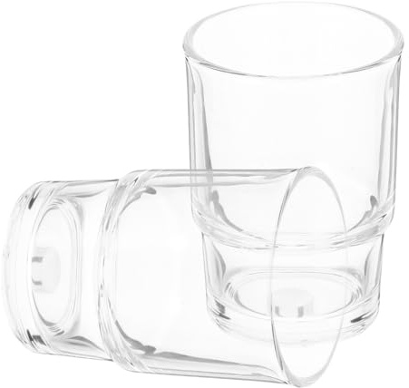 Operitacx 2pcs Rinsing Cup Glass Cup 3.5inch Glass Sleek Design Comfortable and Delicate Touch Holding Toothbrushes for Hotel Use on The Sink