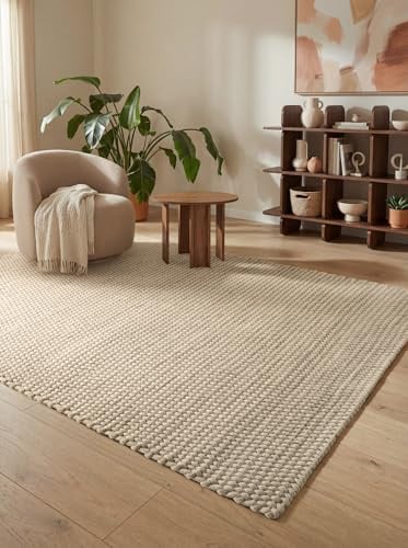 Ted Baker Seil-Teppich Rope - Wohnzimmerteppich Rope-Optik, Outdoorgeeignet Seilgeflecht-Teppich, Pflegeleicht & Robust, Seil Look Geflochten für Wohnzimer, Esszimmer, Terrasse - Creme, 120x170cm