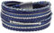 StarAppeal Armband Wickelarmband mit Perlen, Strass, Ketten und Flechtelement, Magnetverschluss Silber Matt, Damen Armband (Blau)