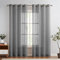 TOPICK Voile Vorhang Mit Ösen Sheer Vorhänge Transparent Gardine Gaze Paarig Ösenschals für Wohnzimmer Schlafzimmer 245 cm x 140 cm(HxB) Dunkelgrau