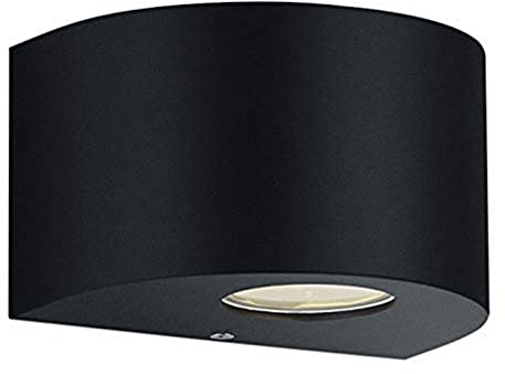 Reality Leuchten Rosario R28232632 LED Outdoor Wall Light Matte Black Plastic Includes 2X 2 Watt LEDs Up and Down Lighting with Stencils