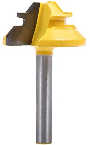 KATUR 45 Degree Lock Miter Router Bit Joint Router Bit with 1/4 Inch Shank for Thick Wood Cutter Tool and Window Bits(1/4 Shank 1-3/8 Width)