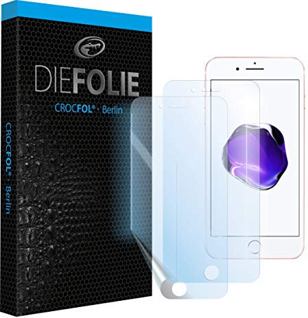 Crocfol Schutzfolie vom Testsieger [2 St.] kompatibel mit Apple iphone 8 plus - selbstheilende Premium 5D Langzeit-Panzerfolie - für vorne, hüllenfreundlich