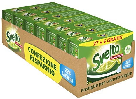 Svelto Classico Pastiglie per Lavastoviglie, Megapack 224 Lavaggi