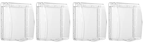 Cabilock 4Pcs Transparent Steckdose Box Steckdose Schutz Abdeckung Box Proof Wand Licht Schalter Sockel Abdeckung für Home Shop