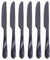 Seeshine Schwarzes Essmesser-Set, 23 cm Edelstahl Tafelmesser, Kuchelmesser mit 6 Teilen, spiegelpoliert und spülmaschinenfest