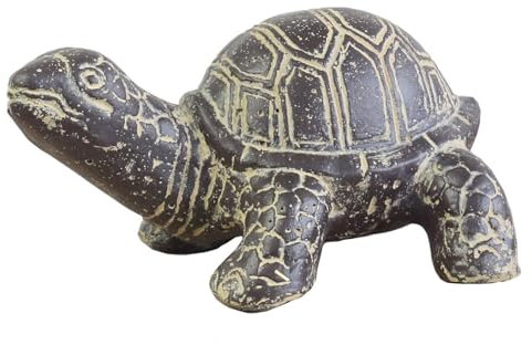 Oriental Galerie Schildkröte Schildkröten Figur Skulptur Stein Exotisch Statue Lavasand Bali Garten Deko 33 cm