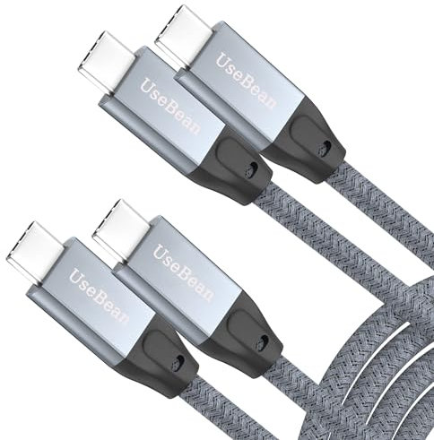 UseBean USB C auf USB C Kabel 100W 4.5M(2 Stück),USB 3.2 Gen2X2 20Gbps Datenkabel, Typ-C PD 3.0 QC 4.0 Schnellladung Ladekabel 4K@60Hz Videoausgang,für MacBook Pro, iPad Pro,Galaxy S23/S22