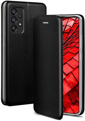 ONEFLOW Business Case für Samsung Galaxy A33 5G Handyhülle klappbar mit Standfunktion, Klapphülle Flipcase Cover Dünn, PU Leder Hülle mit Kartenfach, 360 Grad Schutzhülle, Schwarz