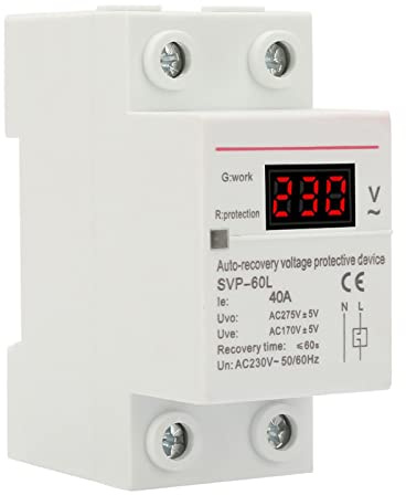 überspannungsschutz,Lti 40 Überspannungsschutz,Spannungsstabilisator 230V, Timer,Teleruttore 2 Moduli 230V 40A Automatische Rückgewinnung Überspannung & Verstärker; Unter Spannungs Schutz Din