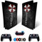 MaD Vision® Extra-Haltbares Skin-Set aus Vinyl für PS5 Disc + 5 Paar Aiming Rings | Kratzfestes Aufkleber-Set für Playstation 5 + 2 Controllers – für Resident Evil Umbrella Design