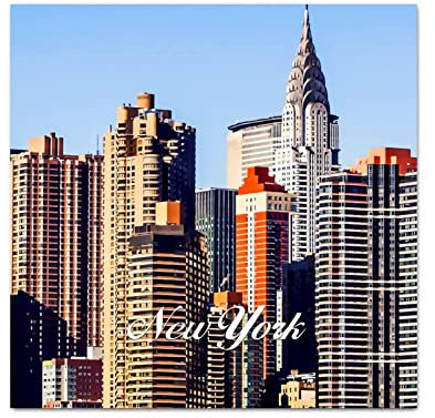 Yelolyio New York City View Vinyl-Aufkleber Home Decor American New York Wandaufkleber Selbstklebende Wandaufkleber für Sofa, Boden, Fenster, Autotüren, Vinyl, 45,7 cm, Geschenk für Freunde