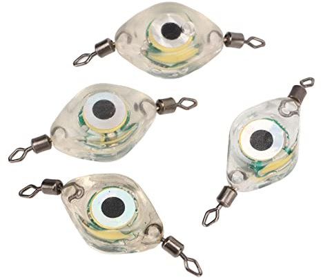 VBESTLIFE 4pcs LED Angelköder Mehrzweck Wasserausgelöster Doppeldrehverschluss Angelköder Licht für Salzwasser Süßwasser