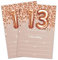 Einladungskarten zum 13. Geburtstag, Roségold, Glitzer, Party-Einladungen zum 13. Geburtstag, Party-Dekorationen, 20 Ausfüllkarten mit Umschlägen für Jungen oder Mädchen, Partyfeier – C05