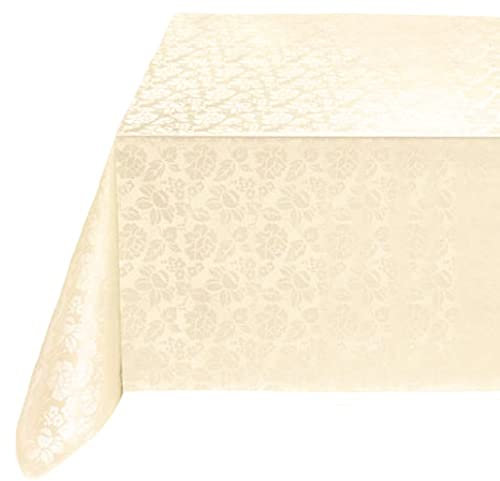 Wachstuch Tischdecke 110 x 140cm, Wachstischdecke abwaschbar, Wachstuchtischdecke wasserabweisend (Gemustert Creme 512a)
