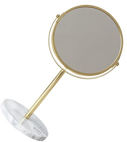 Beavorty 1stk Schminkspiegel Aus Marmor Stand Drehbarer Schminkspiegel Desktop-Spiegel Schwenkbarer Vergrößerungsspiegel Led-kosmetikspiegel Tischspiegel Rotieren Multifunktion Metallrahmen