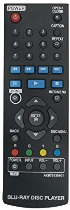 Econtrolly AKB75135401 Replaced Remote Control fit for LG Blu-Ray Disc Player UBK80 BP350 BP145 BP155 BP165 BP240 BP255 BP145N BP155N BP165N BP240N BP255N UP870 UP875 BPM35 BP175 BP300 BP335 BP340