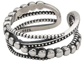 DOCCESTU Cross Overlapping Texture Women's Ring Retro Adjustable Personalized Stainless Steel Ring Handmade fingertip Ring Bohemian Style Finger Joint Ring