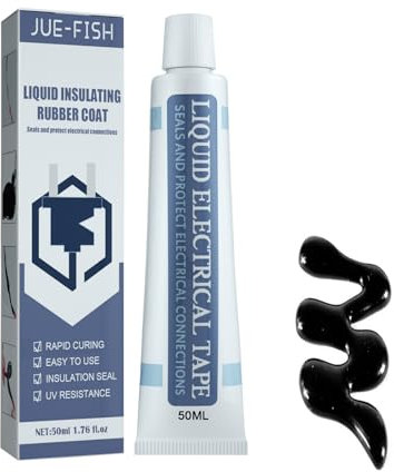 IJHYGD Cinta Aislante Liquida,Caucho Liquido,Sellador Impermeable,Pegamento Aislante Liquido Negro para Reparación de Cables de Datos Eléctricos Impermeable(50ml)