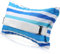 Menkxi 17x10 Inflatable Beach Pillow with Removable Cover, Beach Chair Backpacking Pillow with Strap Stripe for Summer Sand Pools Travel Vacations(Blue White)