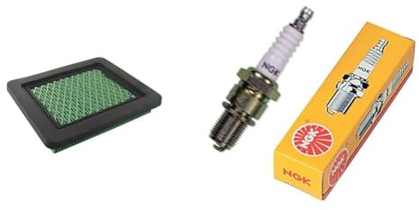 Greenstar Filtre à air pour tondeuse 21821, Moteurs Honda GC135, GCV135, GC160, GCV140, GCV145, GCV160, GCV170, GCV160AC et GCV190, Remplace le filtre Honda 17211-… & 11082 Bougie NGK BP6ES, Noir