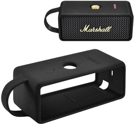 Silicone Case for Marshall EMBERTON Portable Bluetooth Speaker,Soft Silicone Protective Case Compatible with Marshall EMBERTON III Portable Bluetooth Speaker (Black)