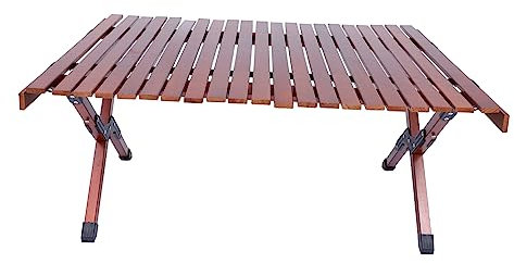 KONTONTY Aufklappbarer Campingtisch Klapptisch Aus Holz Tragbarer Snacktisch Für Outdoor-aktivitäten
