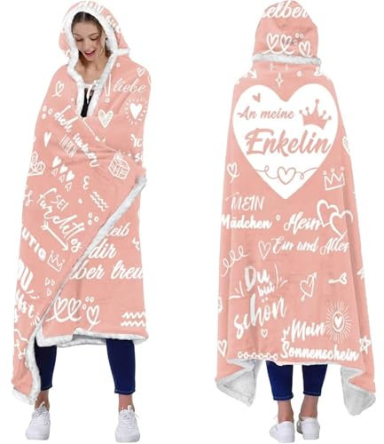 Geschenke für Enkelin, Decke mit ärmeln Mit Spruch für Den Beste Enkelin, Geburtstagsgeschenk für Enkelin, Enkelin Geschenk zum Weihnachten Geburtstag, Beste Enkelin Geschenk