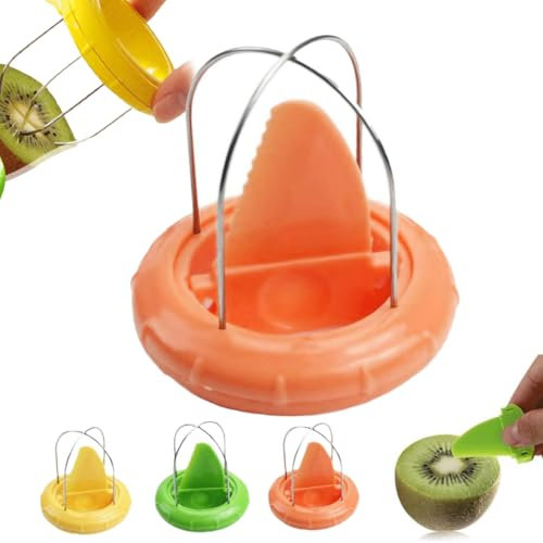 Kiwi Fruit Peeler,2-in-1 Kiwi Lemon Dragon Fruit Cutter Peeler,Detachable Fruit Digging Core Twister,Kiwi Slicer Peeler Scooper,Stainless Steel Digging Core Slicer,Kitchen Peeled Fruit separator Tool