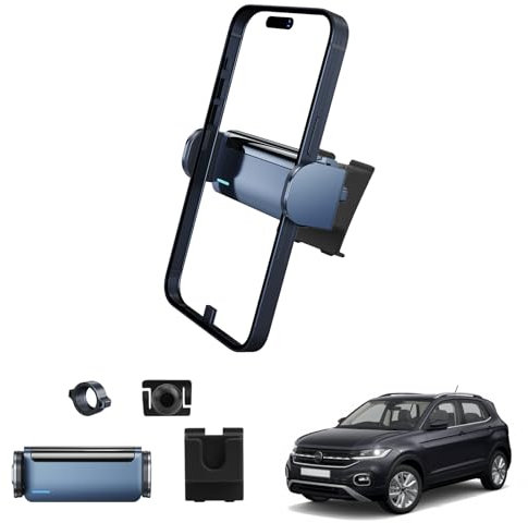 Coleya Auto Handyhalterung Kompatibel mit VW T-Cross/VW Polo MK6 2019-2024, VW T Cross Electric Handyhalter, VW Polo Zubehör Telefonhalter, 360° Rotation, für Alle Smartphones 4-7
