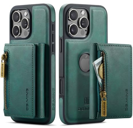 MINLIU 2-in-1 Magnetic Case for iPhone 16 Pro Max Magnetic Wallet Case Strong Magnetic Attachment, Detachable, Anti-fall Multi-function Phone Case Cover for iPhone 16 Pro Max (Green)